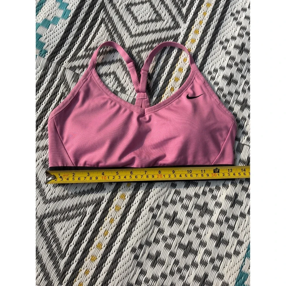 Nike Indy Light Support Sports Bra Pink Black Mesh Racerback 878614-693 Womens L